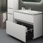 Тумба "АМАТА" 80 белая с умывальником "Меркур"