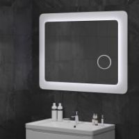 Дзеркало з підсвіткою Ультра "Космо Zoom" 88*83 біле, з лінзою