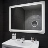 Дзеркало з підсвіткою Ультра "Космо Zoom" 108*83 біле, з лінзою