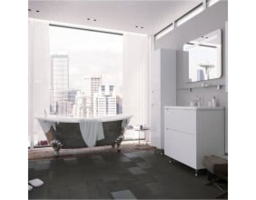 Тумба "ЭРА" 60 белая с умывальником "Канте"