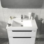 Тумба "ГРЕТА" 70 белая с умывальником "Qtap"