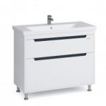 Тумба "ГРЕТА" 100 белая с умывальником "Сава"