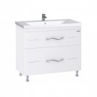 Тумба "МИНДАЛЬ" 100 белая с умывальником "Сава"