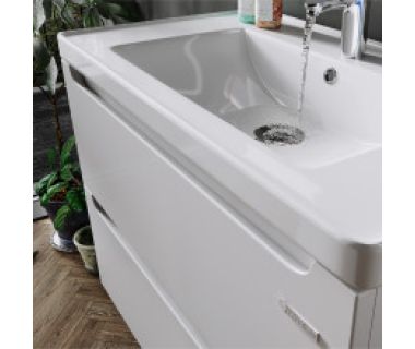 Тумба "ЭРА AIR" 60 белая с умывальником "Канте"