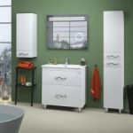 Тумба "МІНДАЛЬ" 70 біла з умивальником "Qtap"