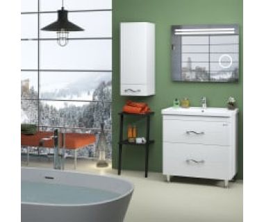 Тумба "МИНДАЛЬ" 80 белая с умывальником "Канте"