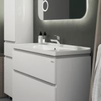 Тумба "АМАТА" 80 біла з умивальником "Idea"