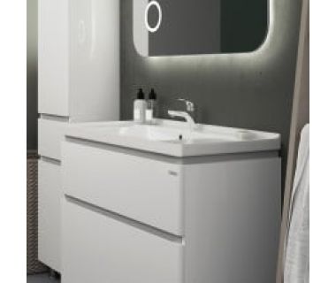 Тумба "АМАТА" 80 белая с умывальником "Idea"