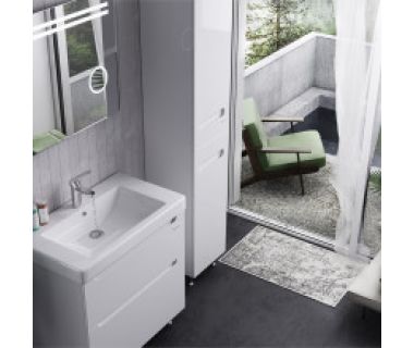 Тумба "ЭРА" 100 белая с умывальником "Принц"