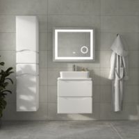 Тумба "АЛЕССА AIR" 60 біла з ТОП панеллю та вмив. "RAPID 50x35"