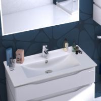 Тумба "АЛЕССА AIR" 70 біла з умивальником "Qtap"