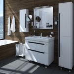 Тумба "ГРЕТА" 100 белая с умывальником "Принц"