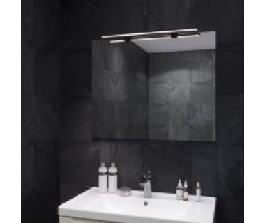 Зеркало с подсветкой СИМПЛИ "Минима" 80*65 со светильником LED "СМАРТ" black AL 60 см