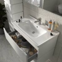 Тумба "АЛЕССА AIR" 80 белая с умывальником "Idea"