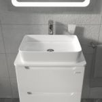 Тумба "ЕРА AIR" 60 біла з ТОП панеллю та вмив. "RAPID 50x35"