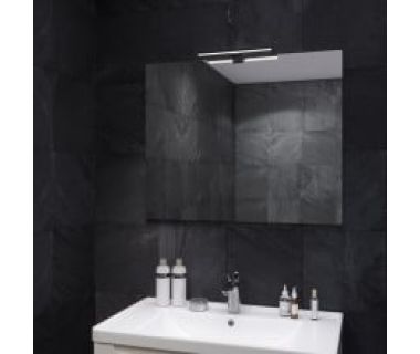 Зеркало с подсветкой СИМПЛИ "Минима" 80*65 со светильником LED "СМАРТ" black AL 30 см