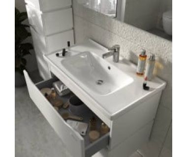 Тумба "АЛЕССА AIR" 80 белая с умывальником "Idea"