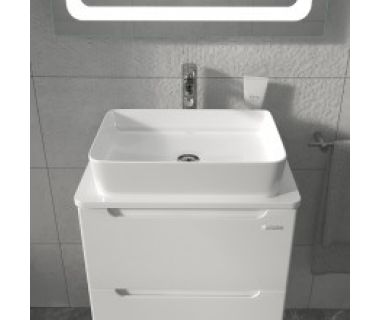 Тумба "ЭРА AIR" 60 белая с ТОП панелью и умыв. "RAPID 50x35"