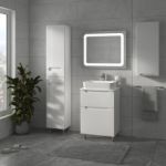 Тумба "ЕРА" 60 біла з ТОП панеллю та вмив. "RAPID 50x35"