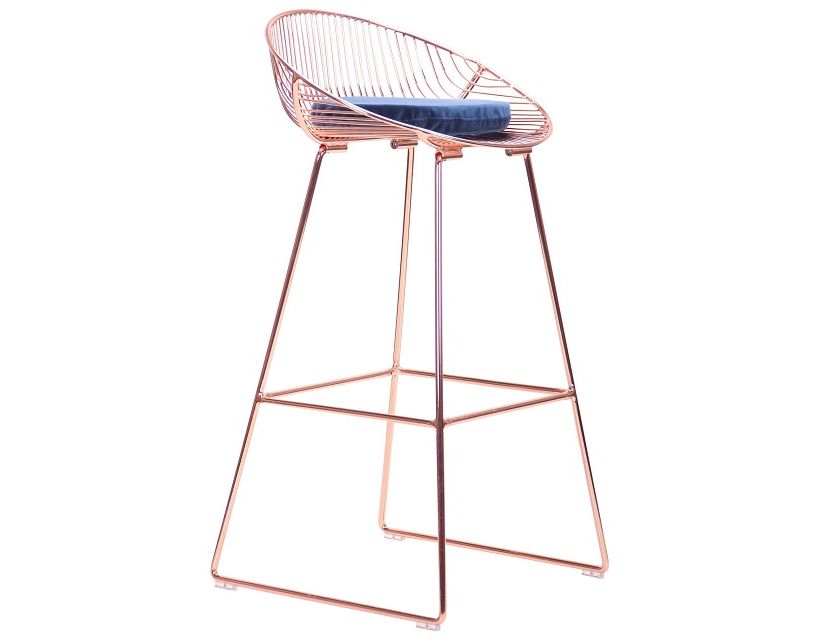 Chik, rose gold, royal blue (Чік) стілець барний високий у стилі Лофт з м'яким сидінням в інтернет магазині "Меблі Даром"