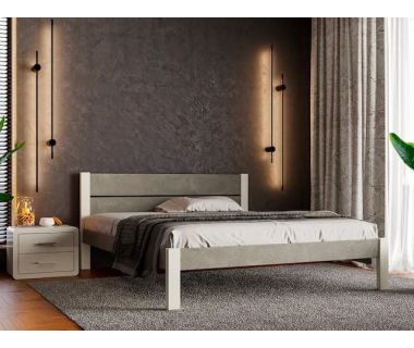 Кровать Лофт 2 (ДСП-Бетон) Арбор Древ из дерева