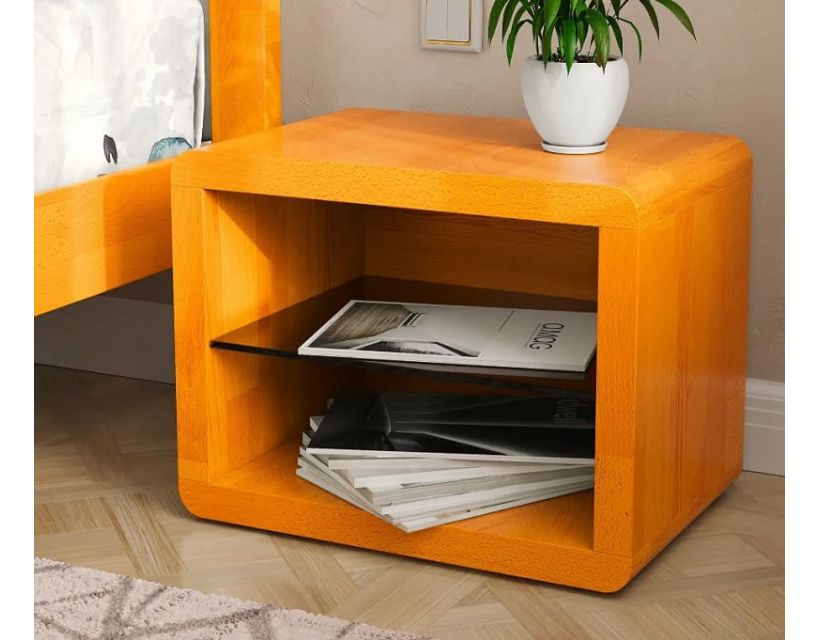 Тумба для кровати Глория Стекло Арбор Древ из бука, цвета на выбор в интернет-магазине "Мебли Даром"