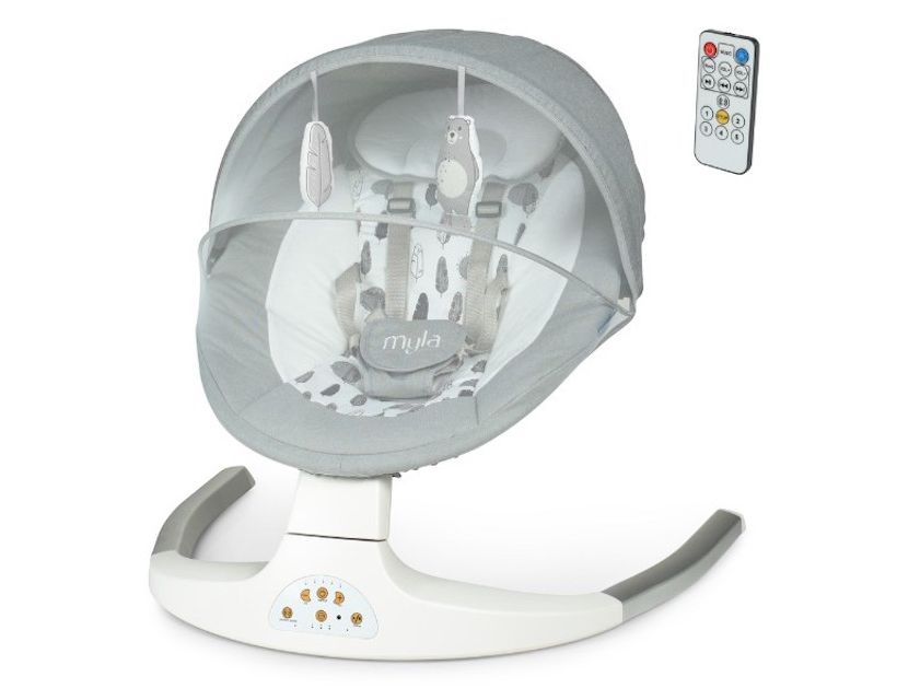 Заколисуючий центр El Camino для дитини автоматичний ME 1074 MYLA (soft gray) в інтернет магазині меблів "Меблі Даром"