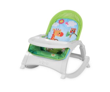 Шезлонг-Гойдалка для дитини Lorelli ALEX WITH TABLE (jungle green)