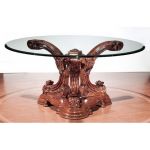 Стіл обідній Carpenter 208 махагон круглий скло 160 см