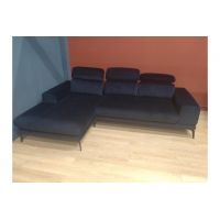 Диван Nobonobo Salve угловой левый L ткань темно-синяя