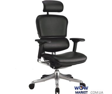 Кресло офисное Ergohuman Plus кожа эргономичное, черное C.S. Group