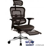 Кресло офисное Ergohuman Plus с подставкой для ног эргономичное, черное C.S. Group