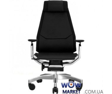 Кресло офисное Genidia Lux кожа эргономичное, черное C.S. Group