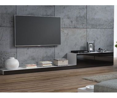 ТВ Тумба LIFE RTV Cama 300 Белый Мат / Черный Глянец