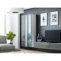 Вітрина навісна VIGO Cama 180 Білий Мат / Сірий Глянець