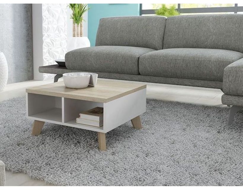 Журнальний столик LOTTA 60x60 Cama Дуб Сонома / Білий в інтернет магазині "Меблі Даром"