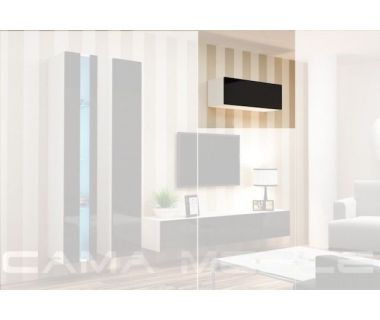 Витрина навесная VIGO Cama 90 Белый Мат / Черный Глянец