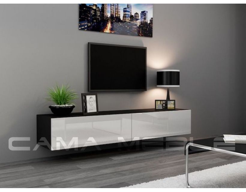 ТВ Тумба VIGO RTV Cama 180 Черный Мат / Белый Глянец в интернет-магазине "Мебли Даром"