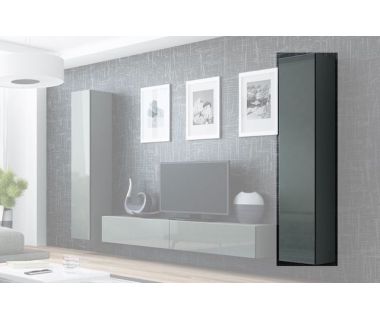 Вітрина навісна VIGO Cama 180 Сірий Мат / Сірий Глянець