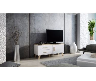 ТВ Тумба LOTTA 1D2S RTV Cama 120 Дуб Сонома / Белый Глянец