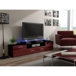ТВ Тумба EVORA BLACK RTV Cama 194 Черный Мат / Бордо Глянец