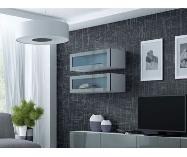 Витрина навесная VIGO Cama 90 Стекло Белый Мат / Серый Глянец Витрина навесная VIGO Cama 90 Стекло Белый Мат / Серый Глянец