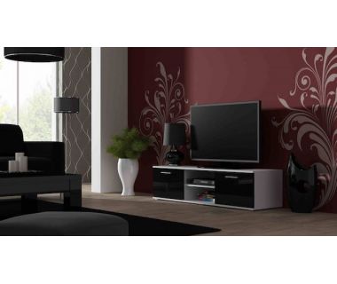 ТВ Тумба SOHO S-4 RTV Cama 140 Белый Мат / Черный Глянец ТВ Тумба SOHO S-4 RTV Cama 140 Белый Мат / Черный Глянец