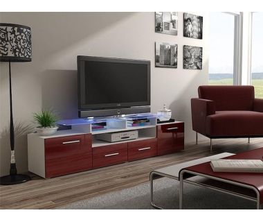 ТВ Тумба EVORA WHITE RTV Cama 194 Белый Мат / Бордо Глянец
