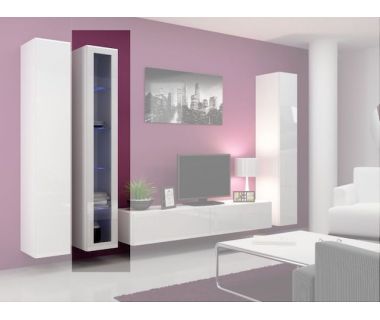 Витрина навесная VIGO Cama 180 Стекло Белый Мат / Белый Глянец
