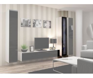 Витрина навесная VIGO Cama 180 Стекло Белый Мат / Черный Глянец