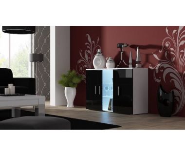 Комод SOHO S7 Cama 120 Білий Мат / Чорний Глянець Комод SOHO S7 Cama 120 Білий Мат / Чорний Глянець