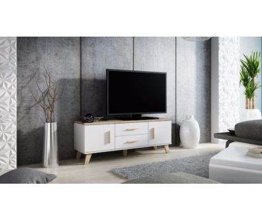 ТВ Тумба LOTTA 2D2S RTV Cama 140 Дуб Сонома / Белый Глянец