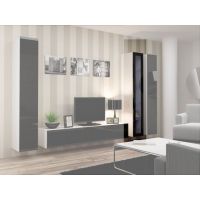Витрина навесная VIGO Cama 180 Стекло Белый Мат / Черный Глянец