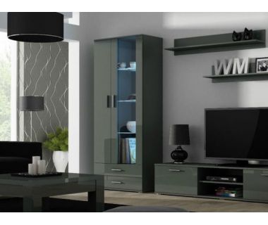 Витрина SOHO S6 2D2S Cama 192 Серый Мат / Серый Глянец